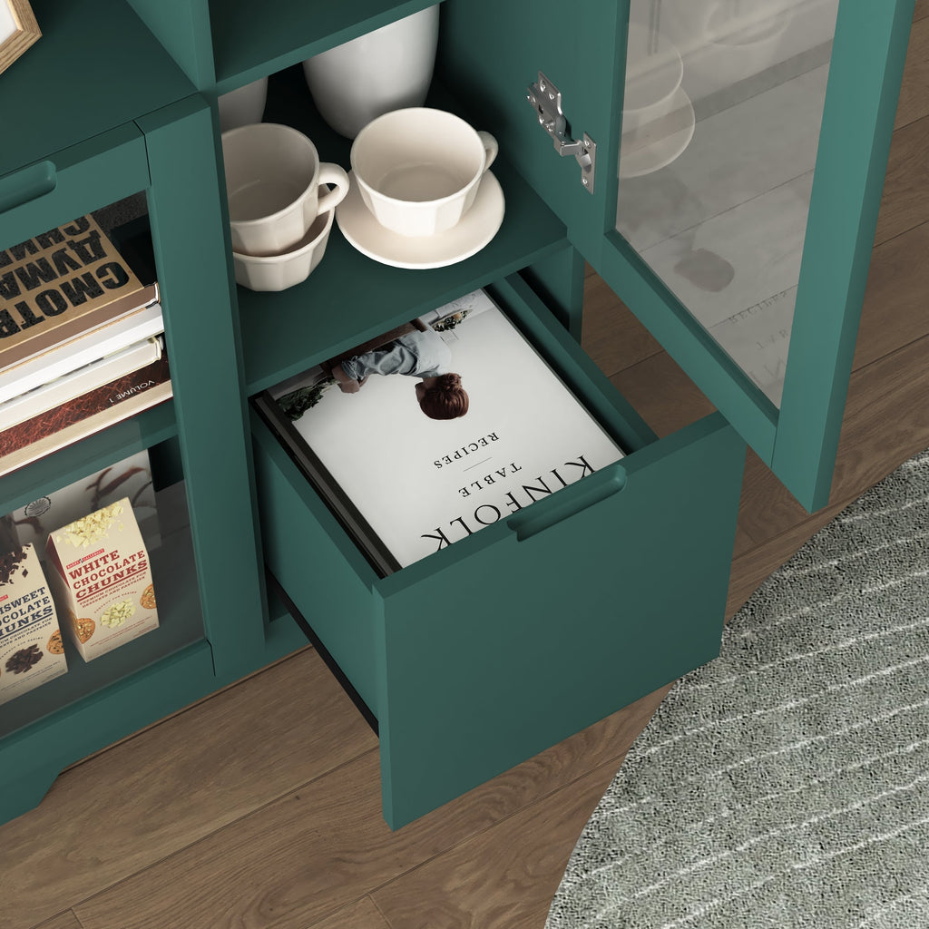MDF Painted Cabinet with Glass Doors
