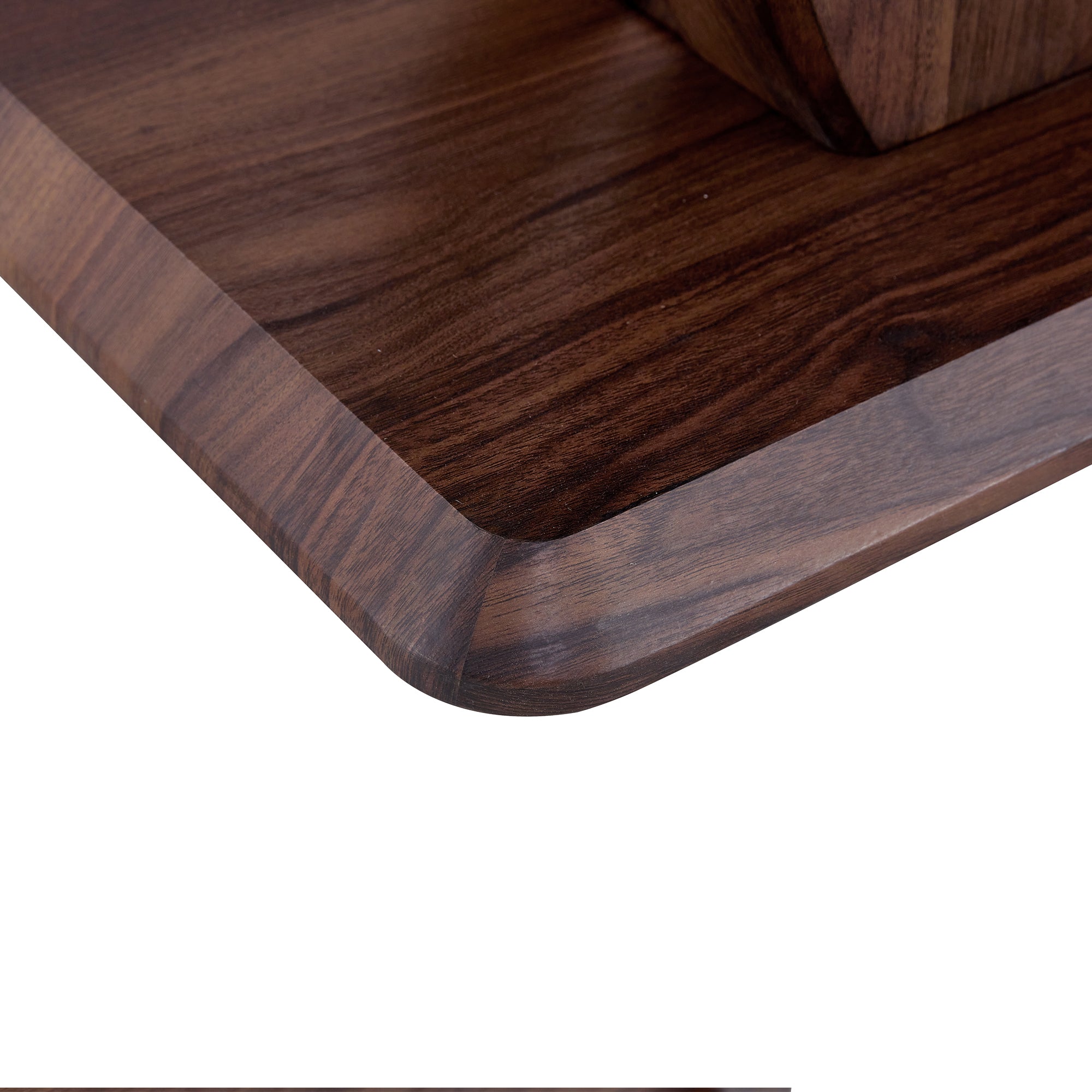 Modern Minimalist Walnut Dark Brown Rectangular Coffee Table