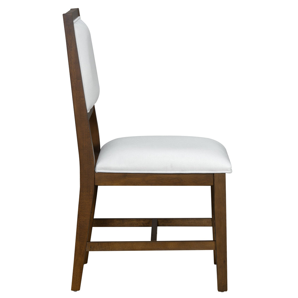 5-Piece Farmhouse Extendable Dining Table Set with 4 Upholstered Chairs