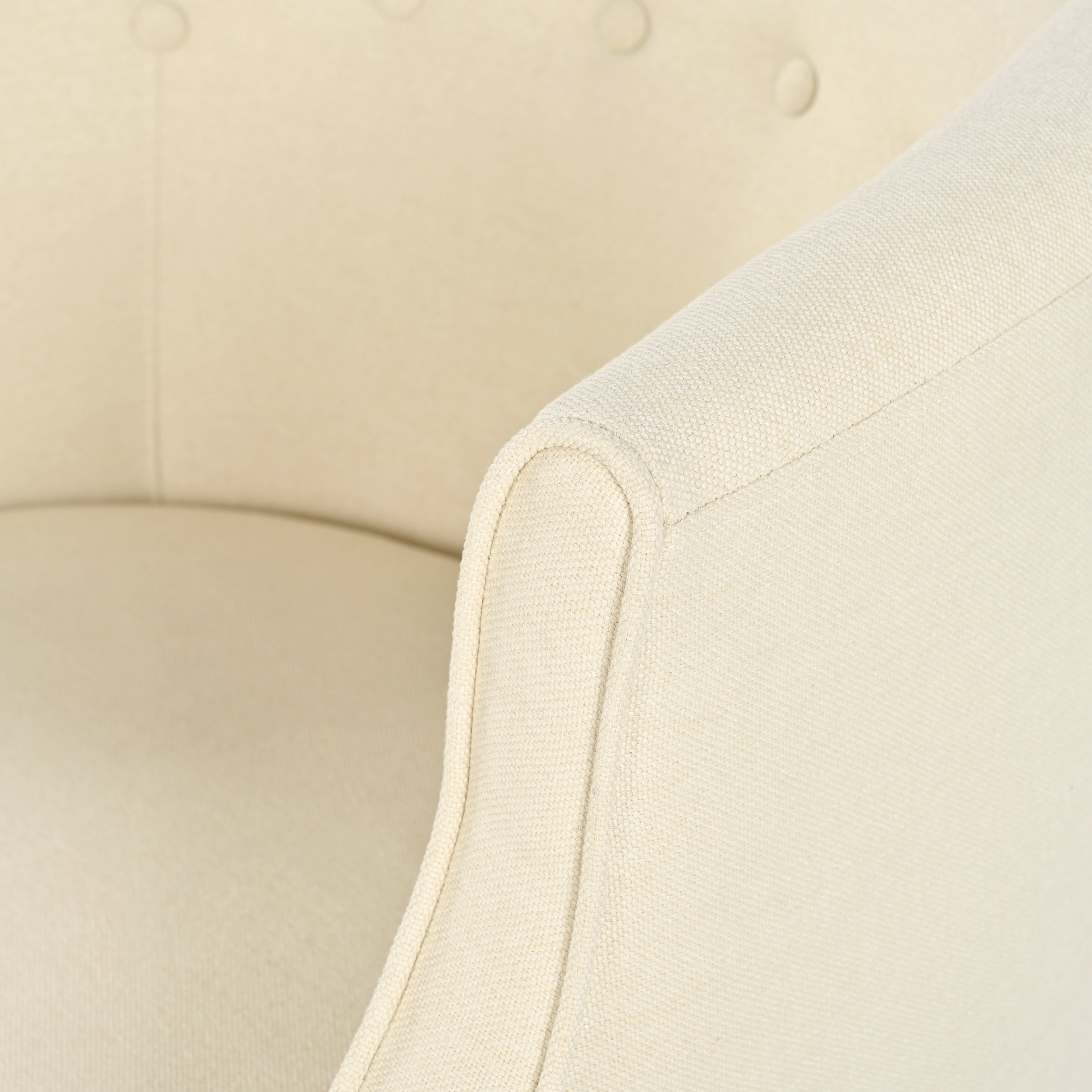 Modern Club Chair with Button-Tufted Back and Tonal Piping