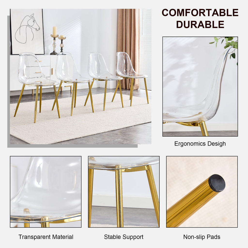 Modern Minimalist Transparent Metal Dining Chairs