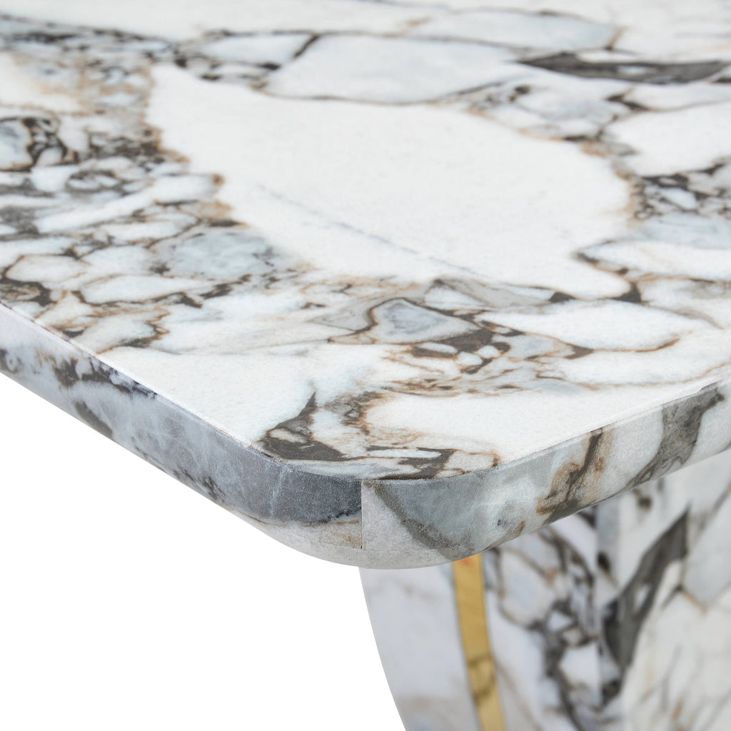 Modern 63'' Imitation Marble Dining Table for 4-6 people