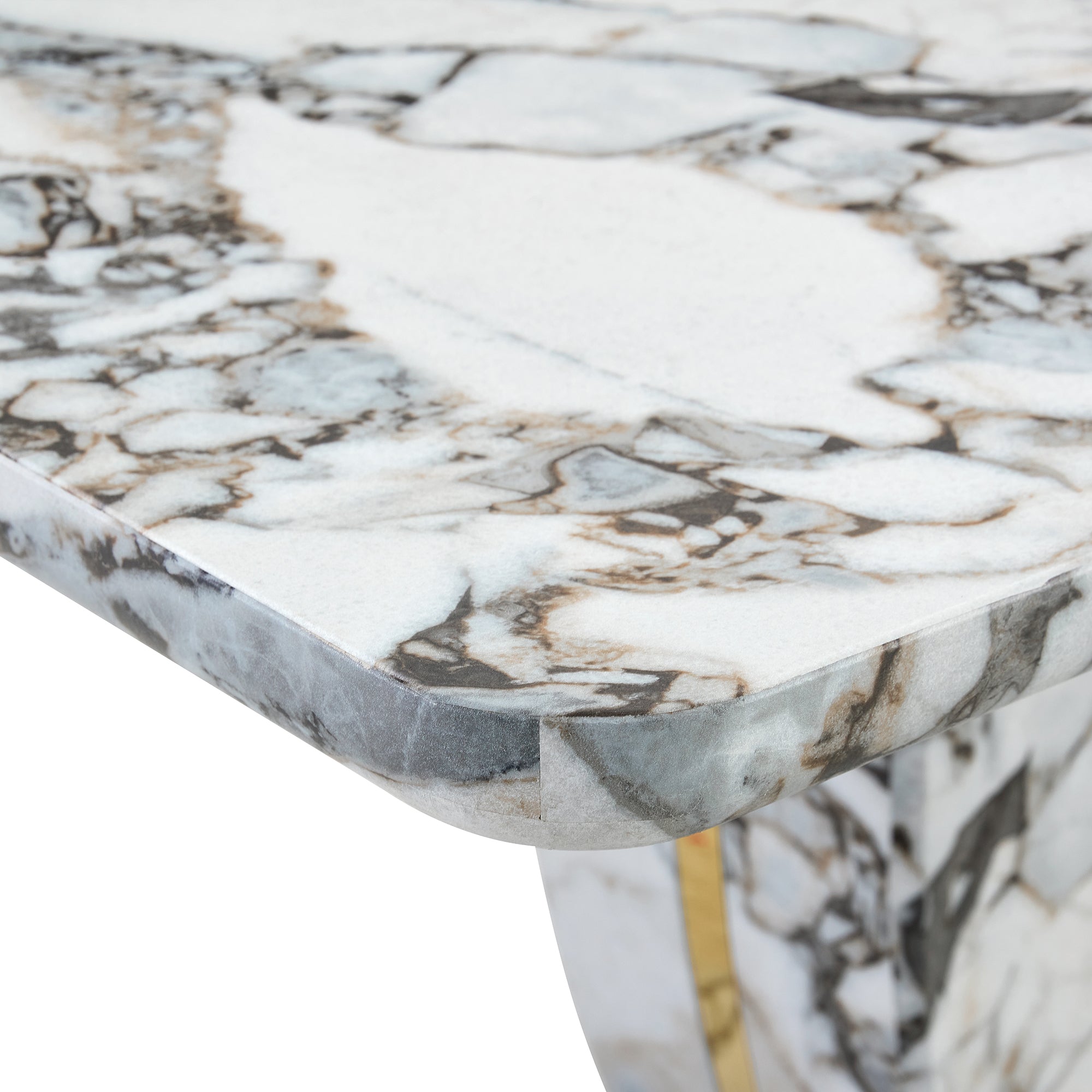 Modern 63'' Imitation Marble Dining Table for 4-6 people