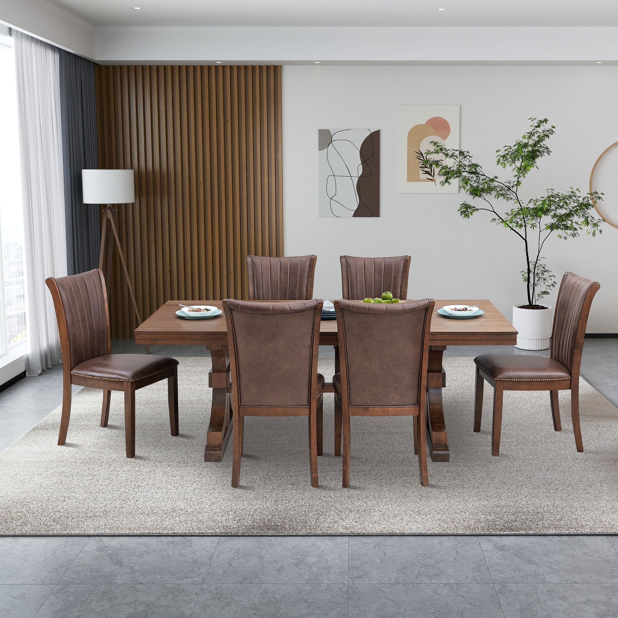 Mid Century Wooden Dining Chairs (Set of 2)