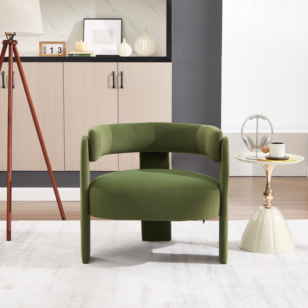 Mid-Century Velvet Comfy Single Sofa Accent Chair