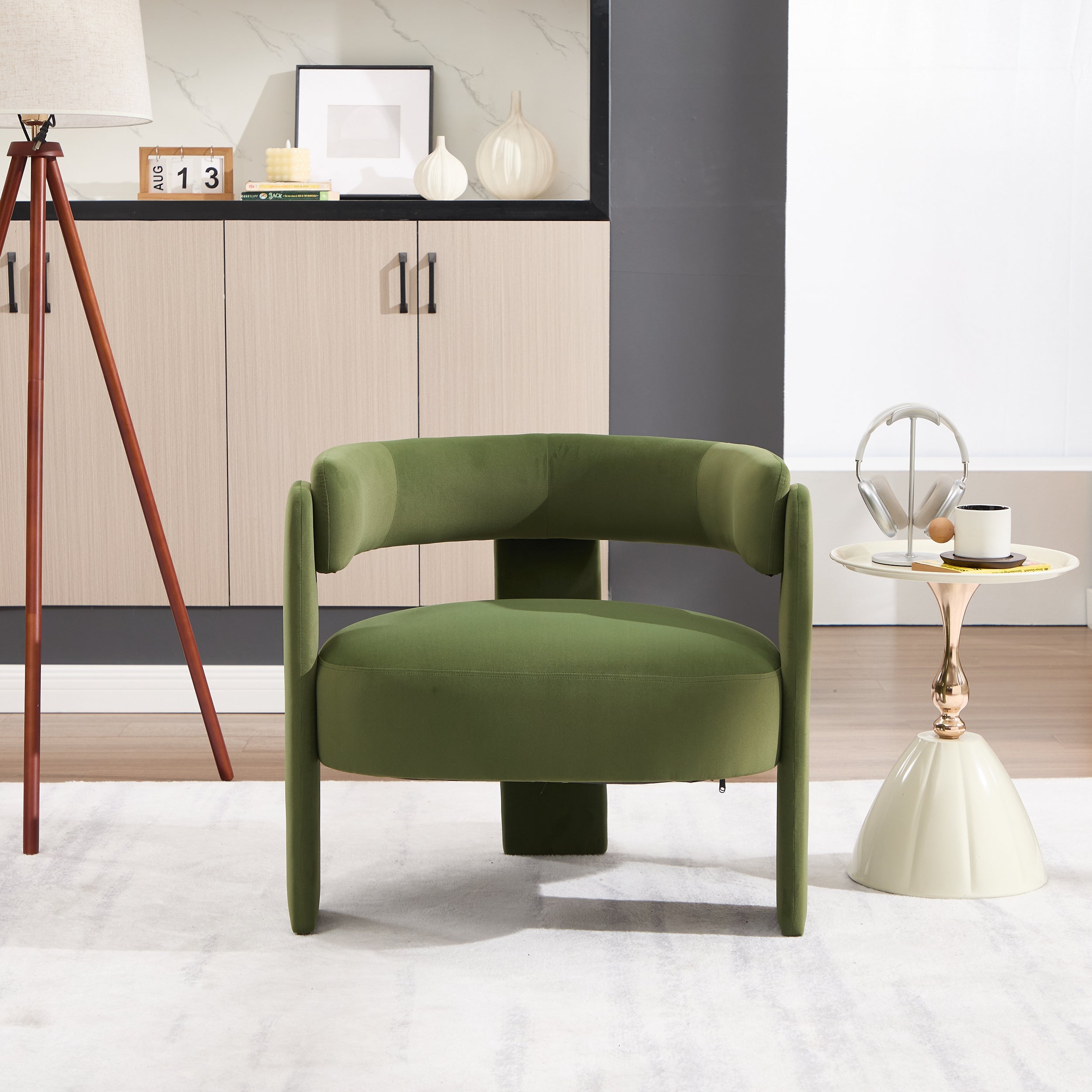 Mid-Century Velvet Comfy Single Sofa Accent Chair