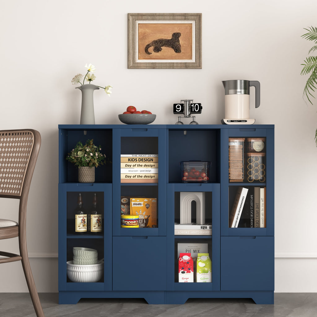 MDF Painted Cabinet with Glass Doors
