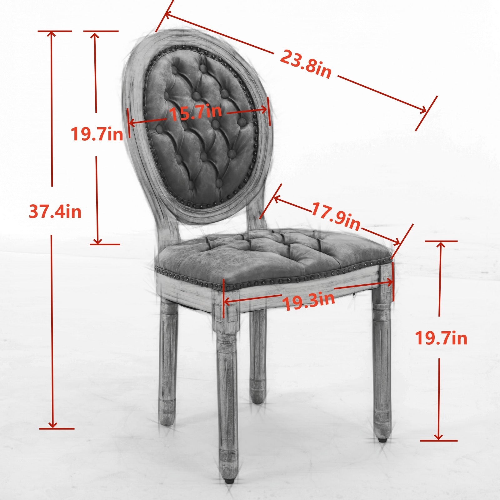 French Style Solid Wood Frame Velvet Dining Chairs (Set of 2)