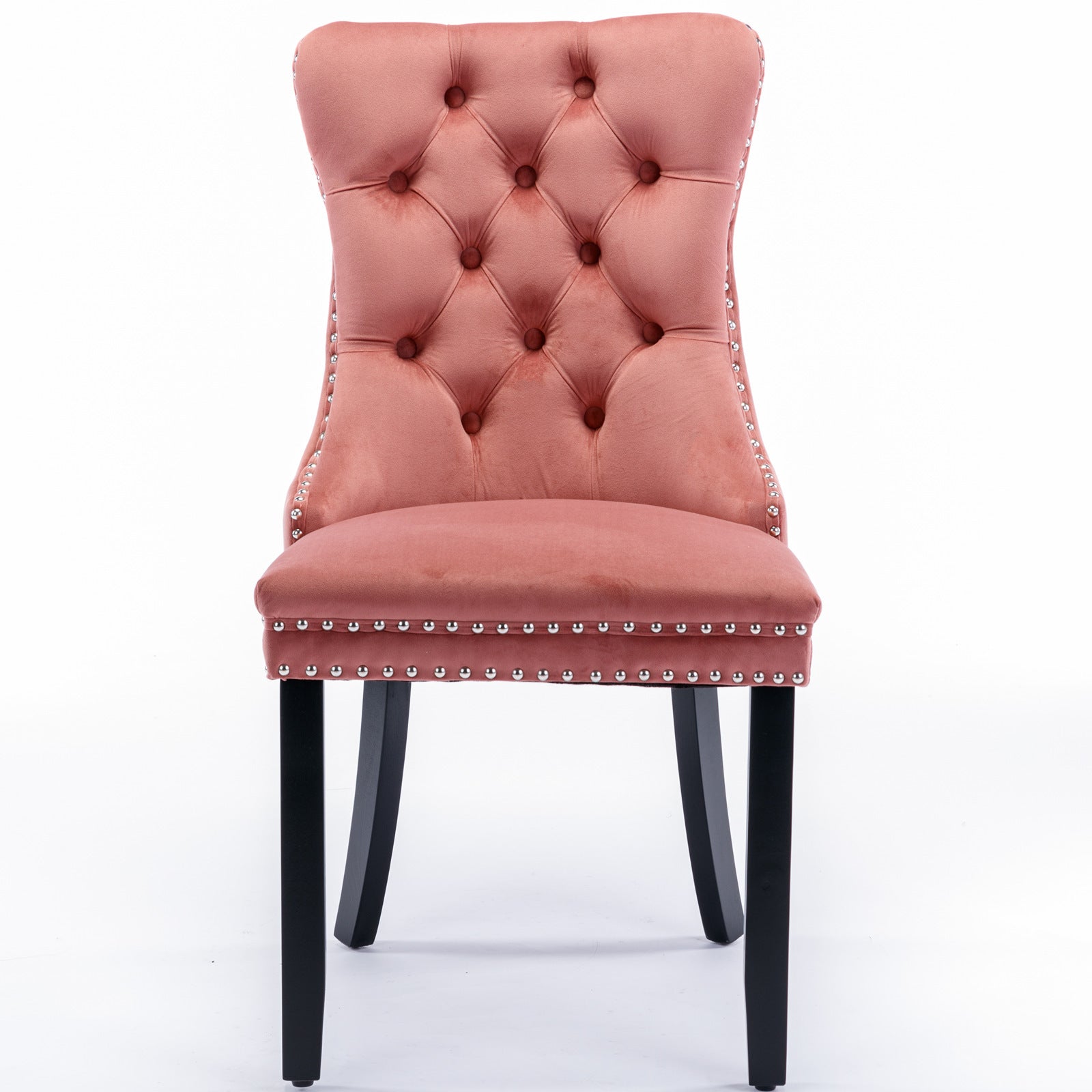 Modern High-end Tufted Solid Wood Velvet Dining Chair(Set of 2)