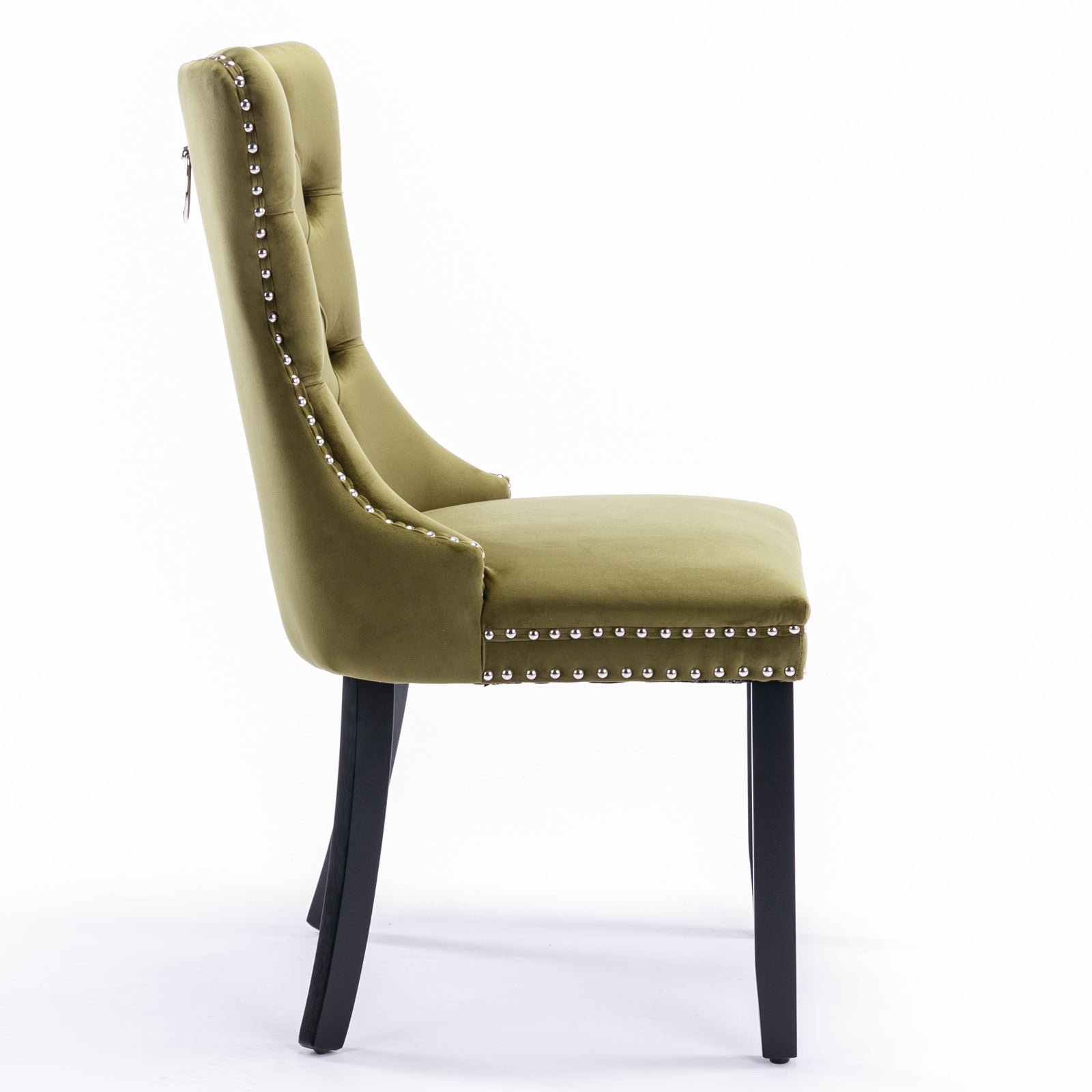 Modern High-end Tufted Solid Wood Velvet Dining Chair(Set of 2)