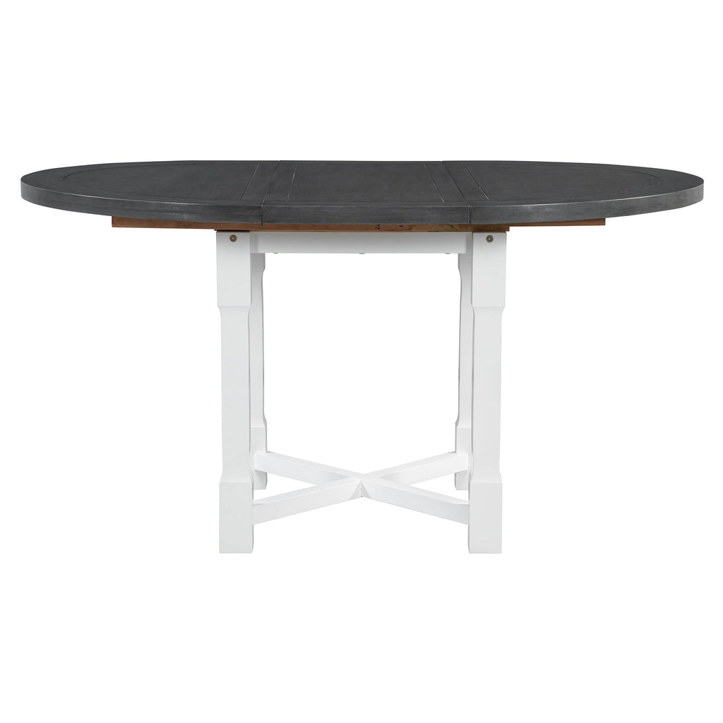 5-Piece Extendable Dining Table Set with Removable Leaf
