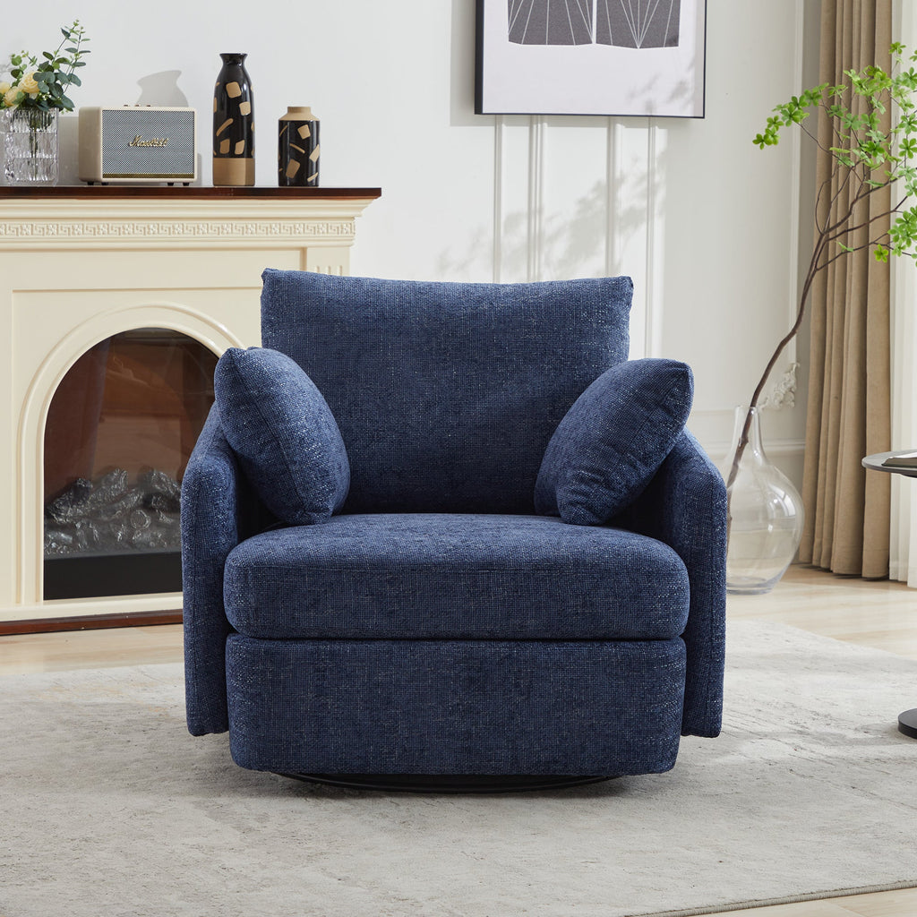40.55'W Swivel Accent Sofa Chair with 2 Thorw Pillows