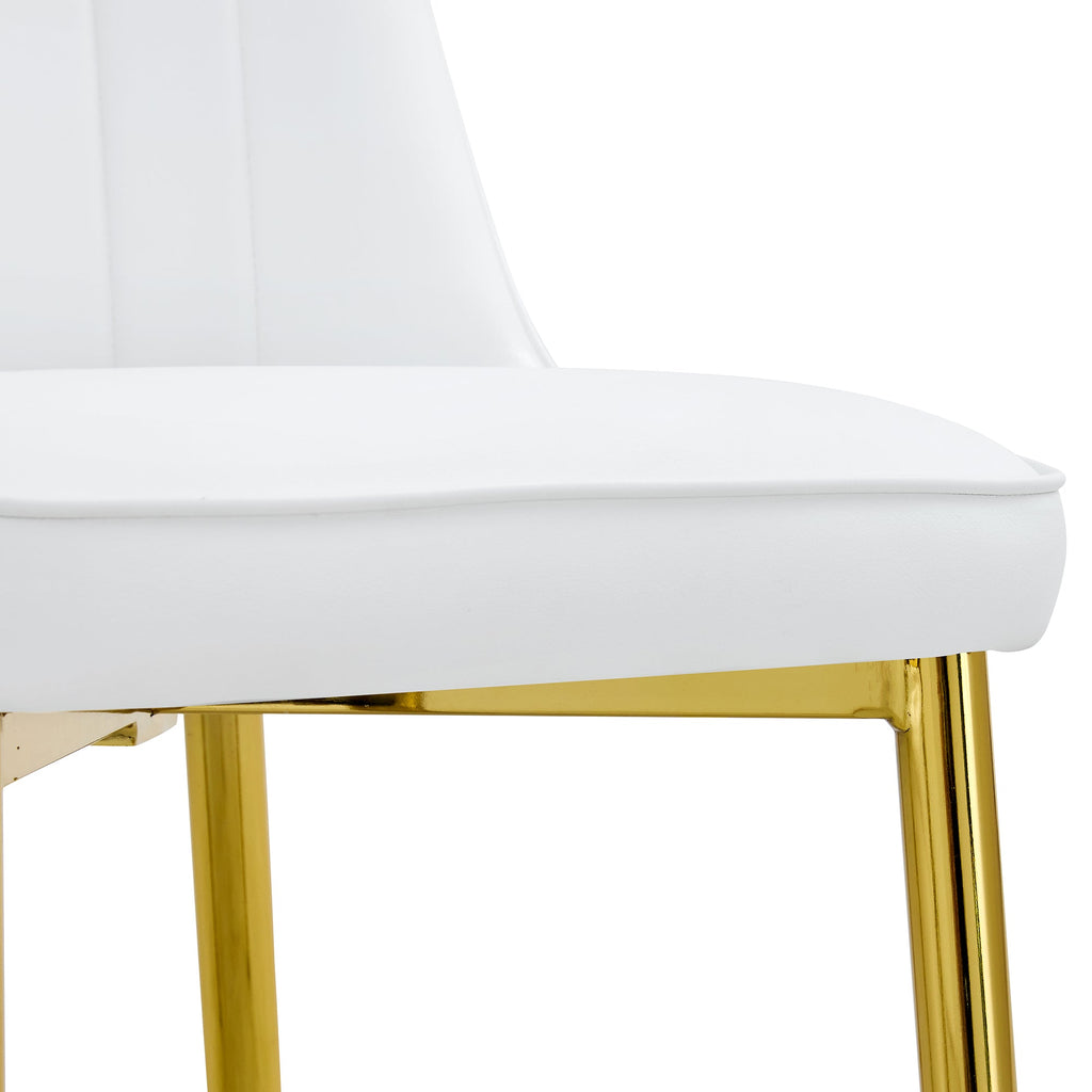 Modern Dining Chairs with Sleek PU leather Backrest (Set of 2)