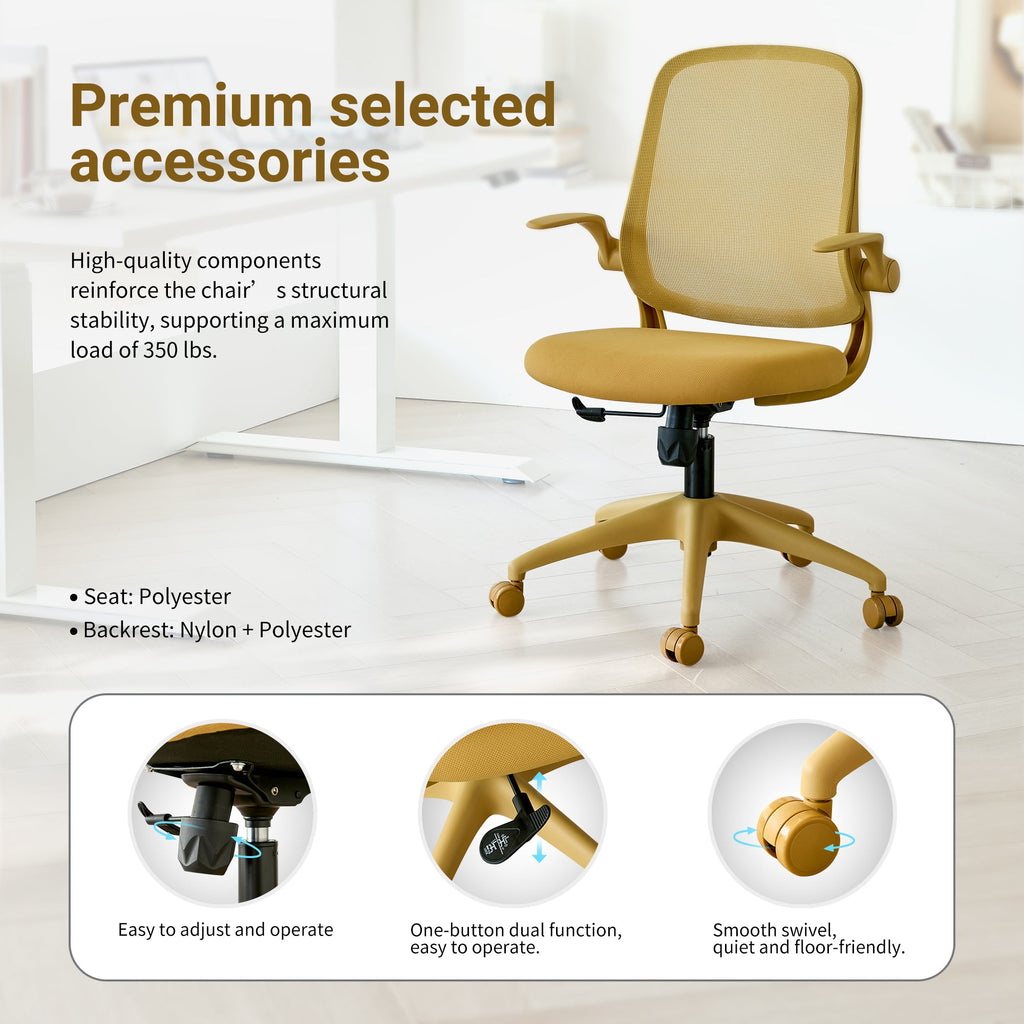 Colorful Ergonomic Office Chair with Flip-Up Armrests
