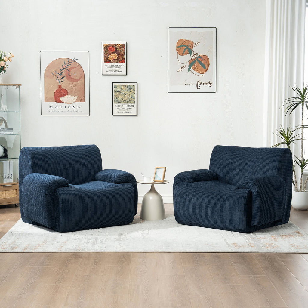Modern Chenille Vertical Stripe Accent Chair