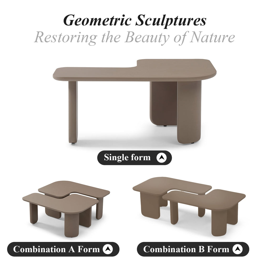 35.43' L-Shape Modern Coffee Table