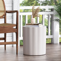 Outdoor Antique White LightWeight Concrete Side Table