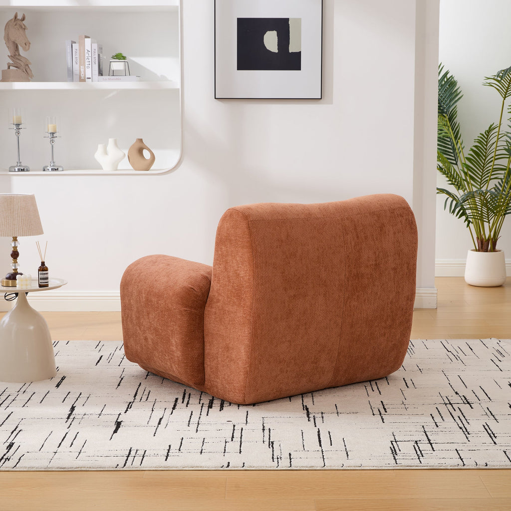 Modern Chenille Vertical Stripe Accent Chair