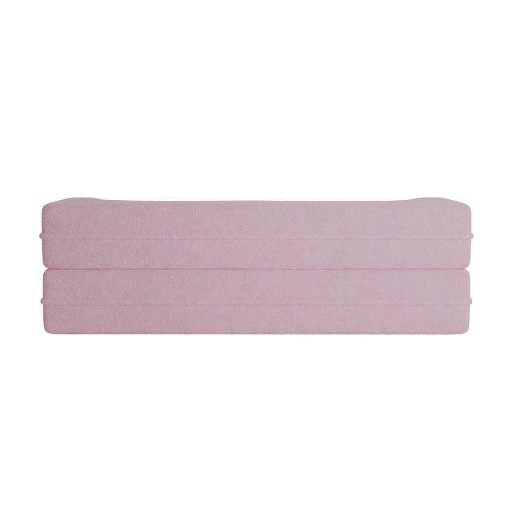 Modern Convertible Teddy Fabric Sofa with 2 Pillows