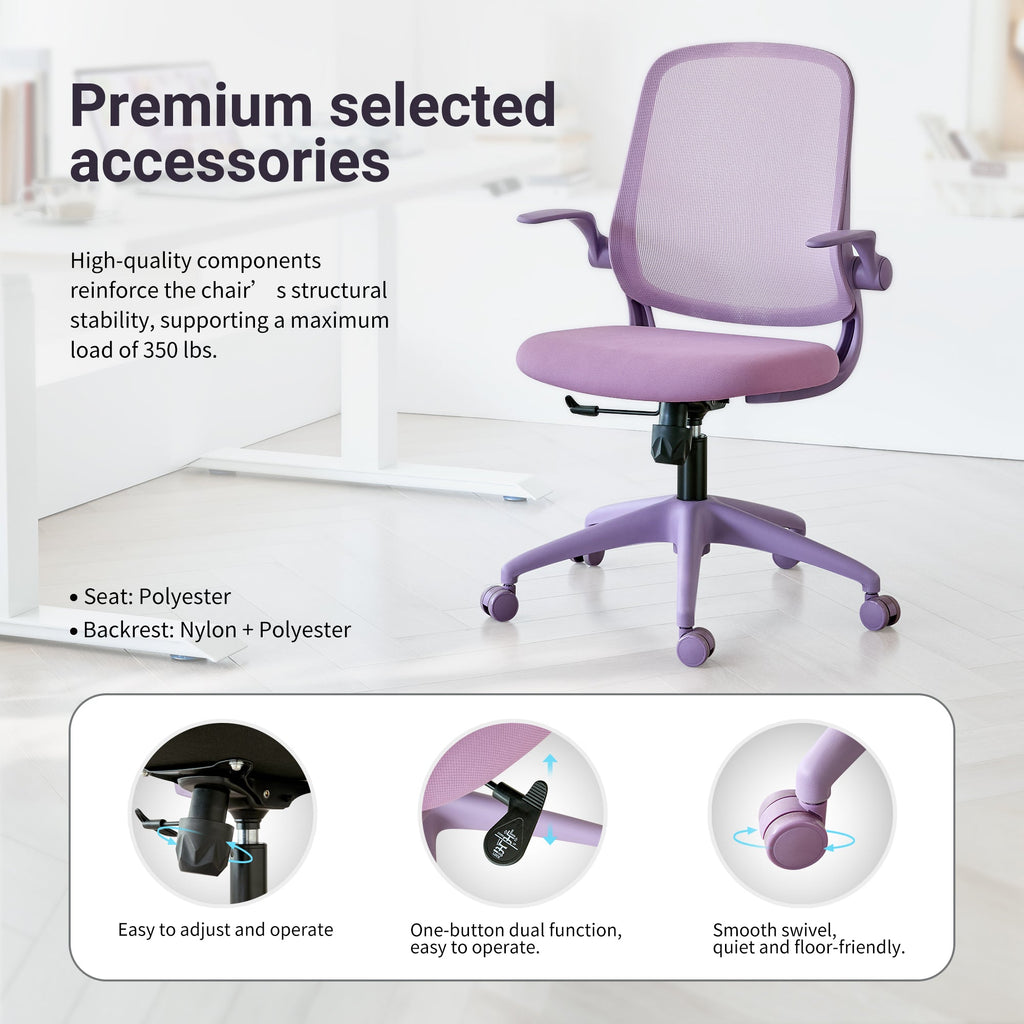Colorful Ergonomic Office Chair with Flip-Up Armrests