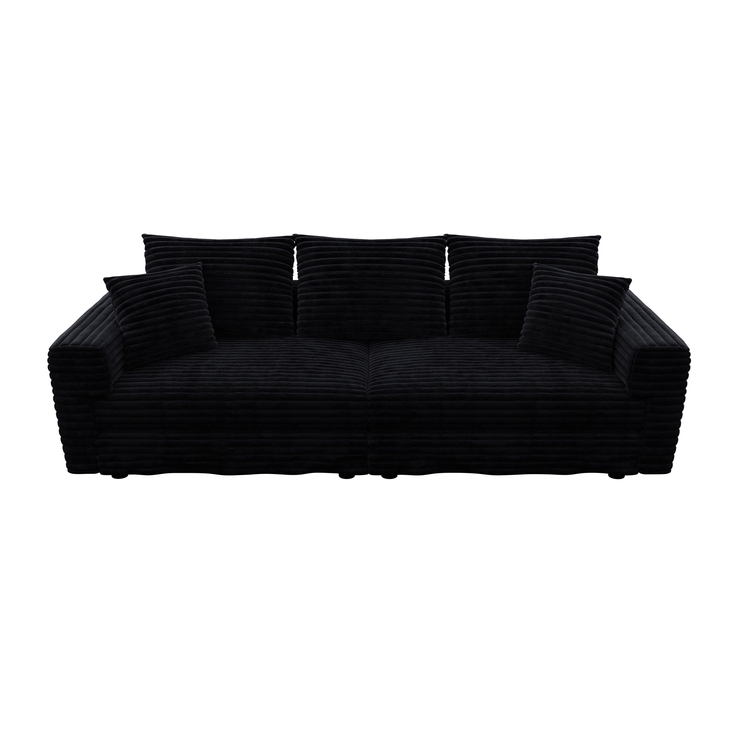 82.7' Modern Comfy Cloud Couch Sofa with Soft Pillows + Ottomans Option