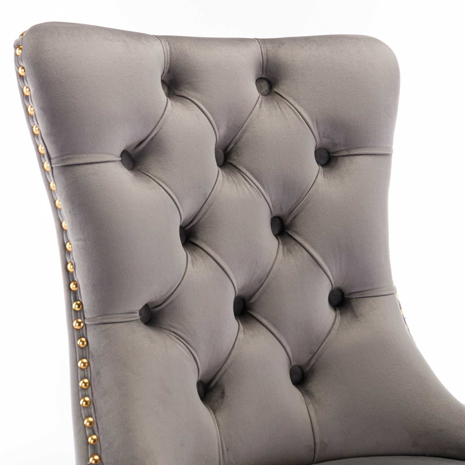 Modern High-end Tufted Solid Wood Velvet Dining Chair(Set of 2)