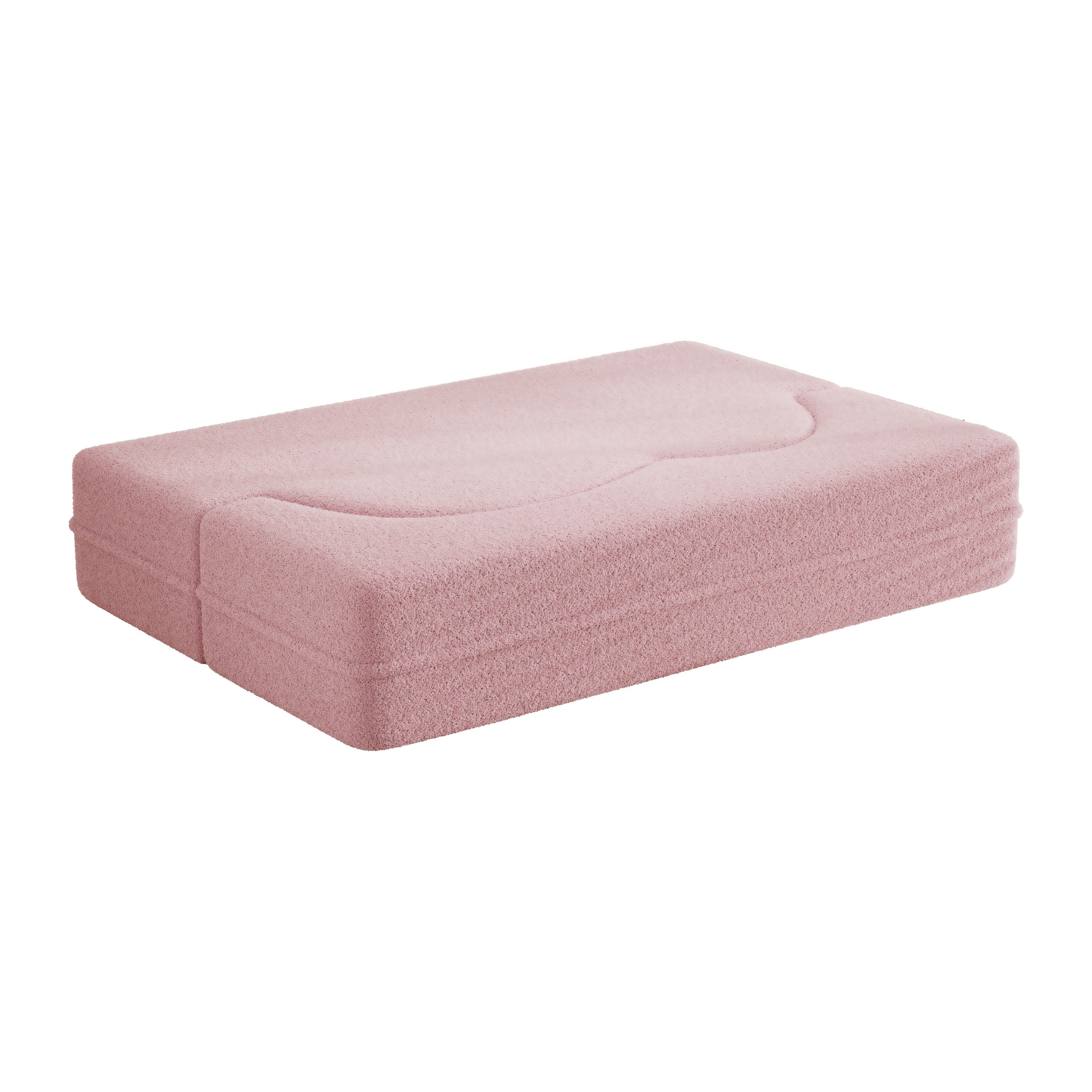 Modern Convertible Teddy Fabric Sofa with 2 Pillows