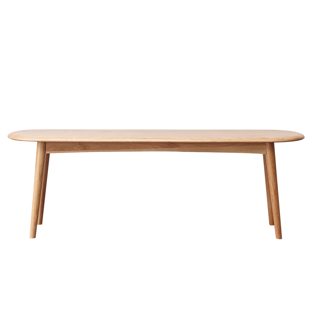 Natural Oak Wood Dining Bench Table Bench with Half-Round Design