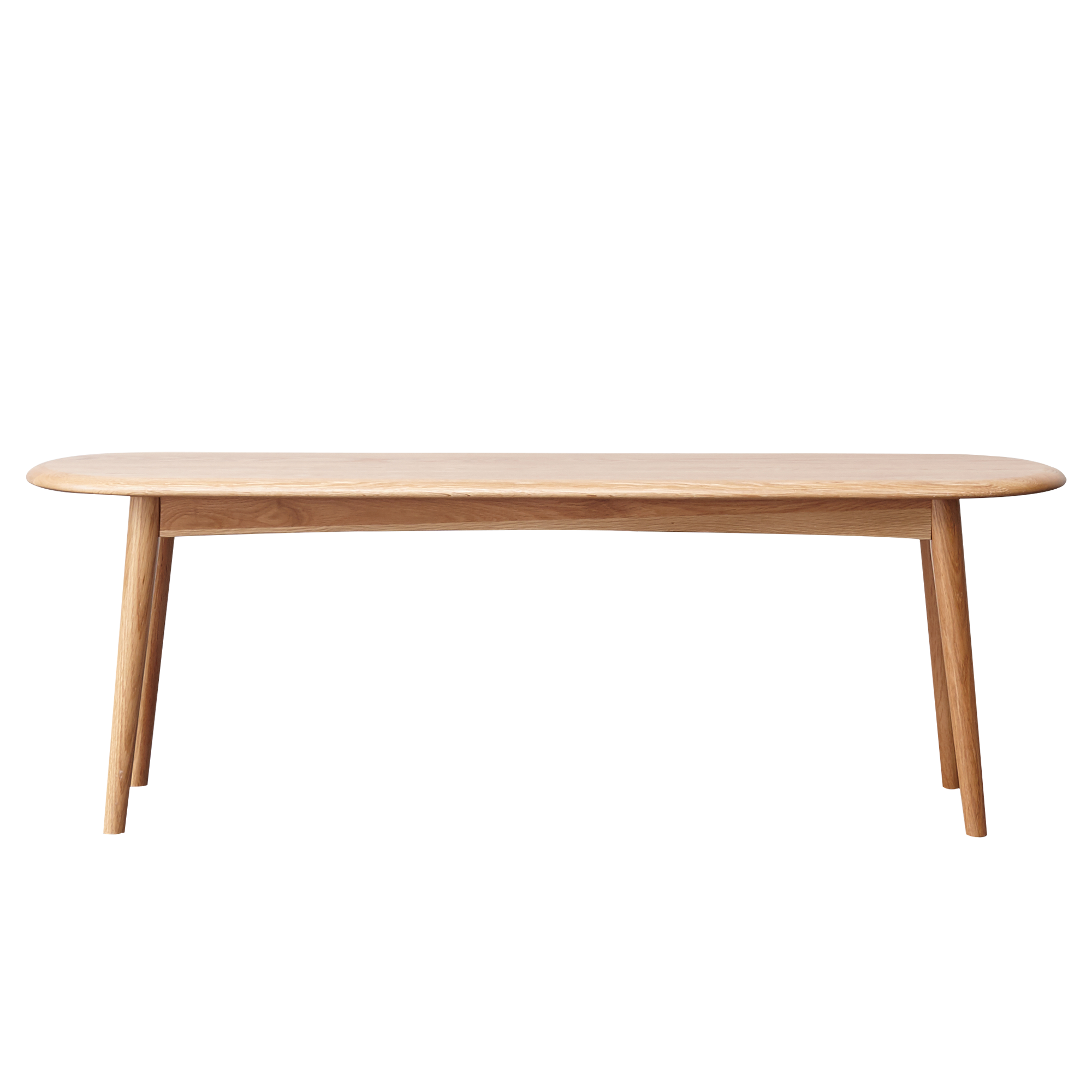 Natural Oak Wood Dining Bench Table Bench with Half-Round Design