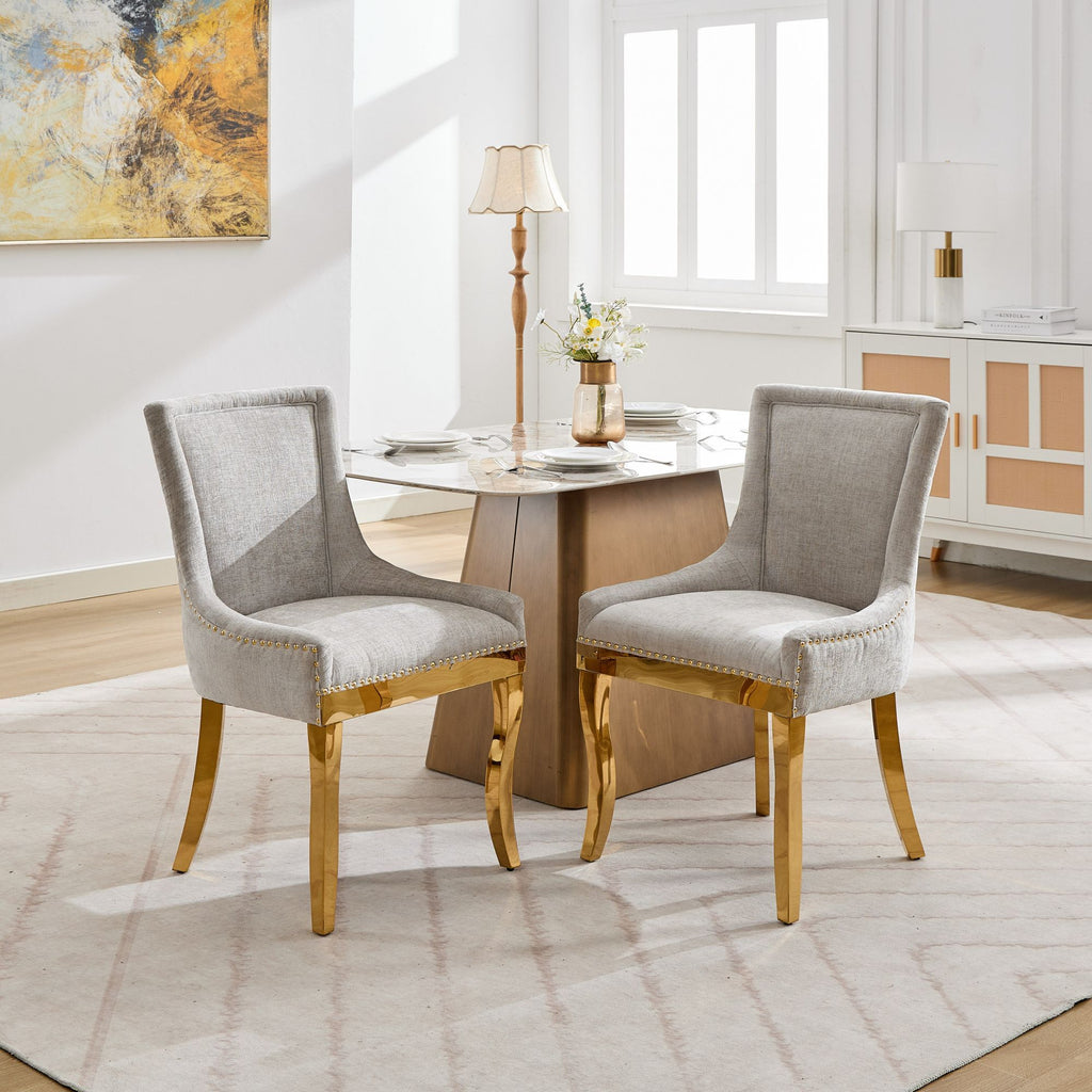 Modern Style Chenille Dining Chairs (Set of 2)