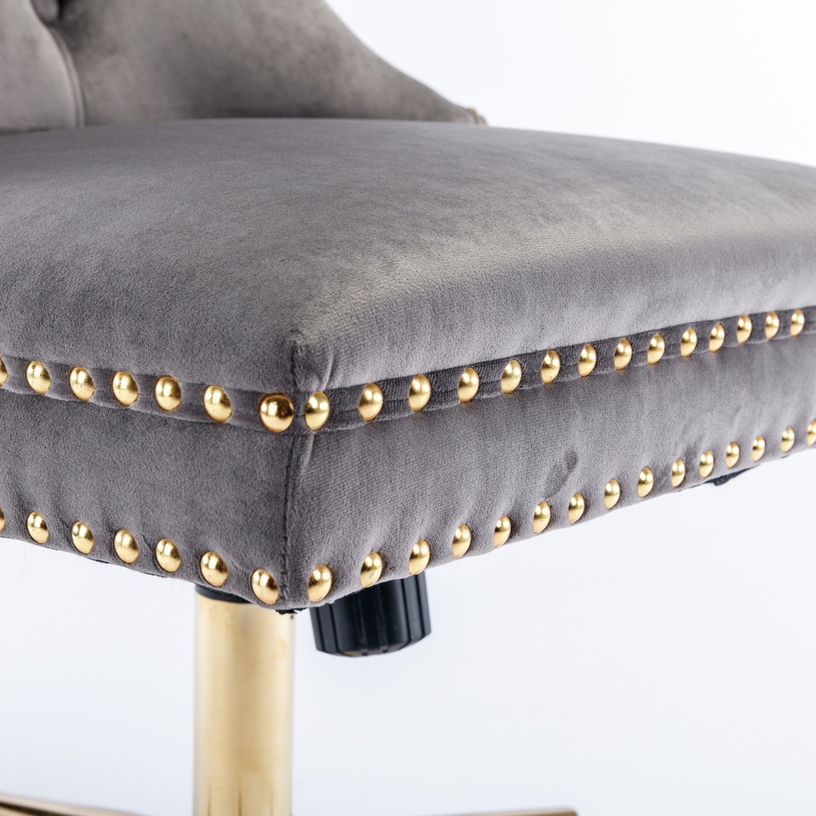 Adjustable Velvet Upholstered Tufted Button Home Office Chair