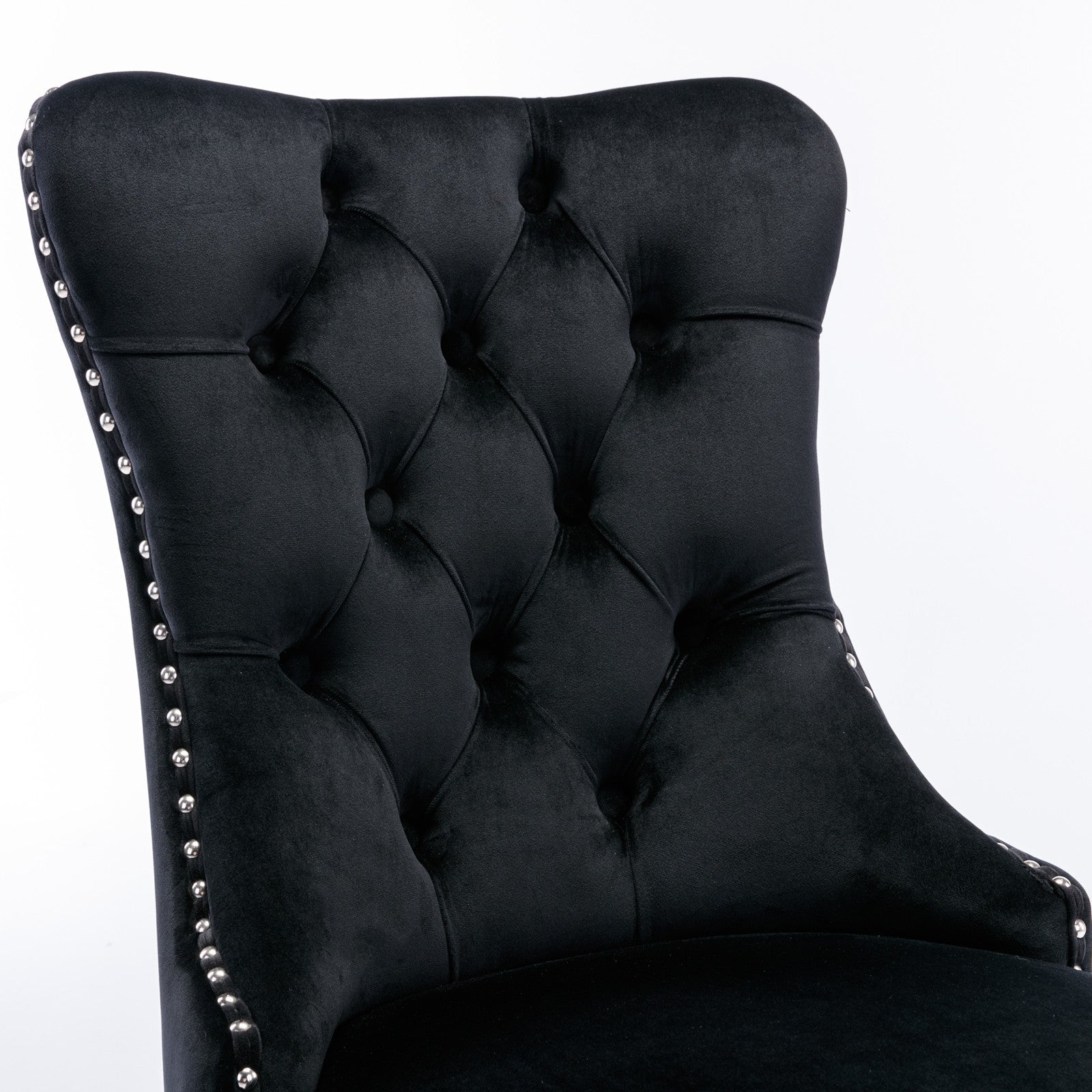 Modern High-end Tufted Solid Wood Velvet Dining Chairs (Set of 2)