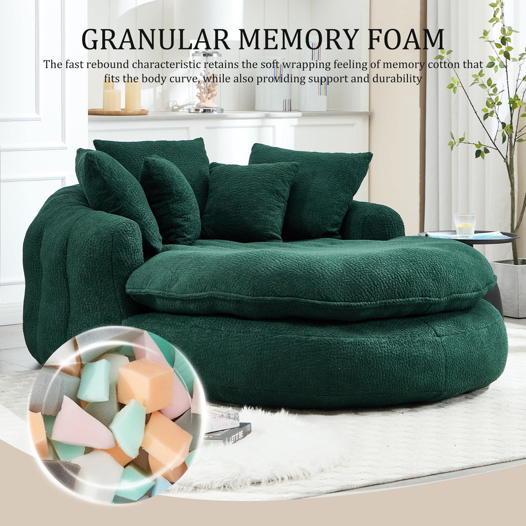 Oversized Oval Upholstered Bean Bag Sofa