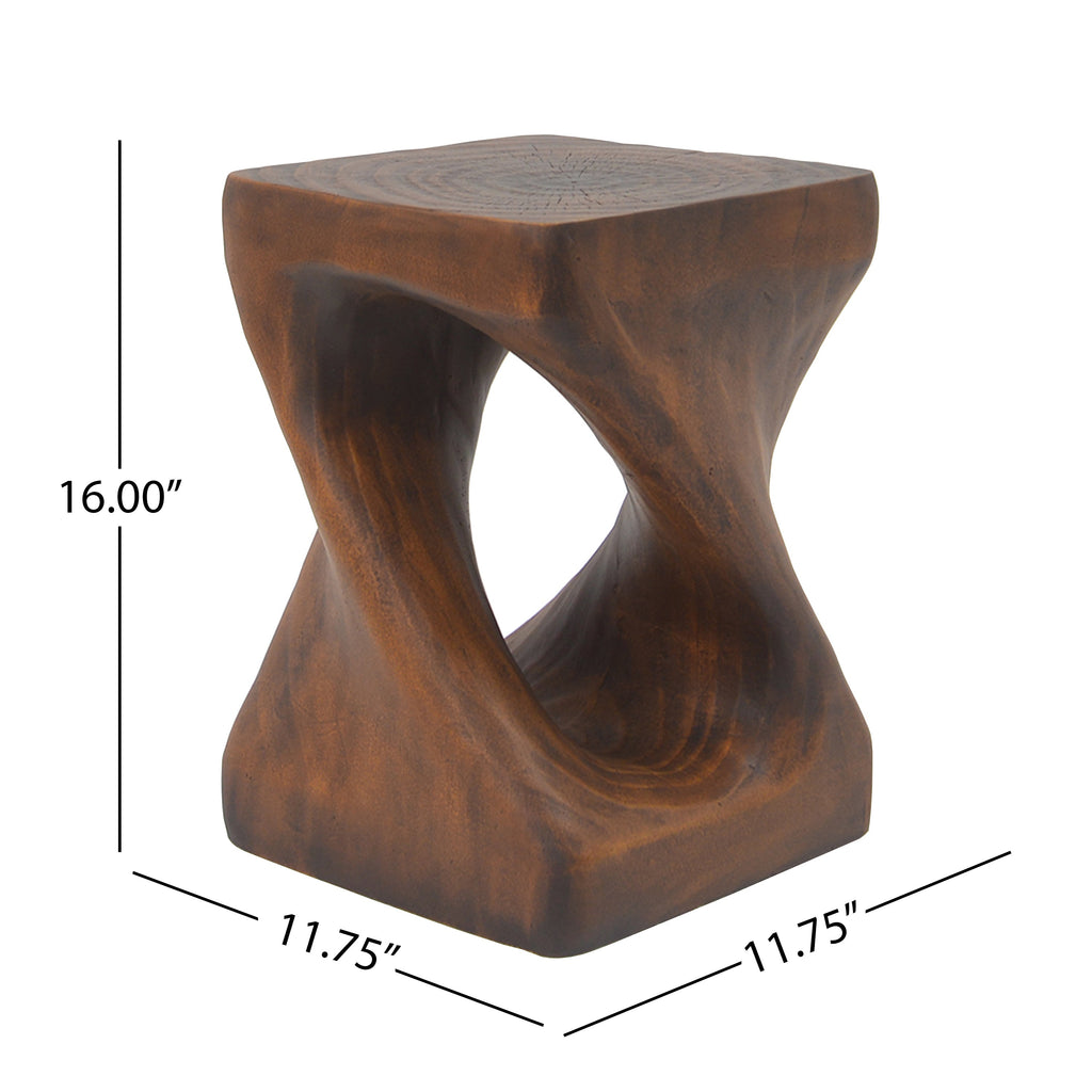 Twist Shape Side Table with Wood-like Texture