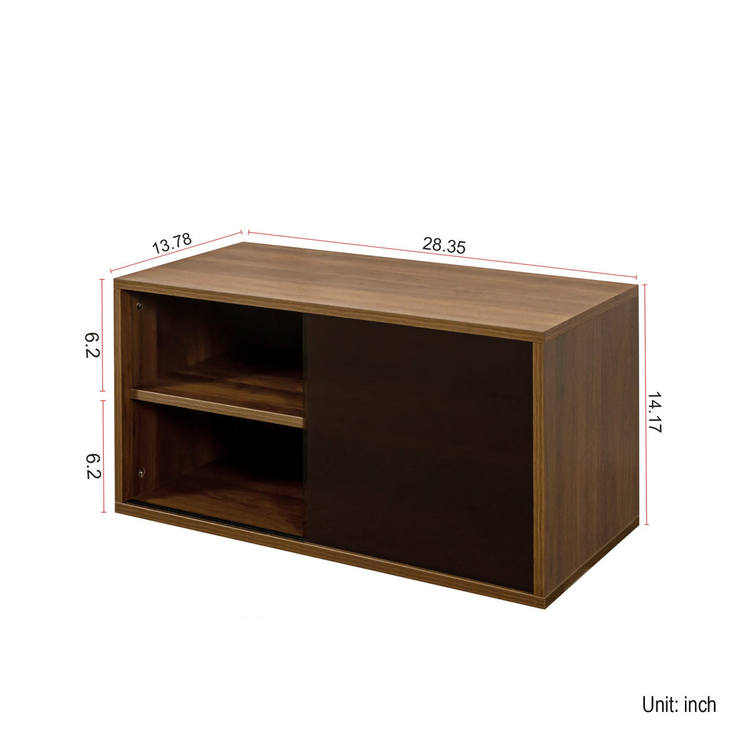 Walnut Stackable Mounted Storage Cabinet+ Glass Option