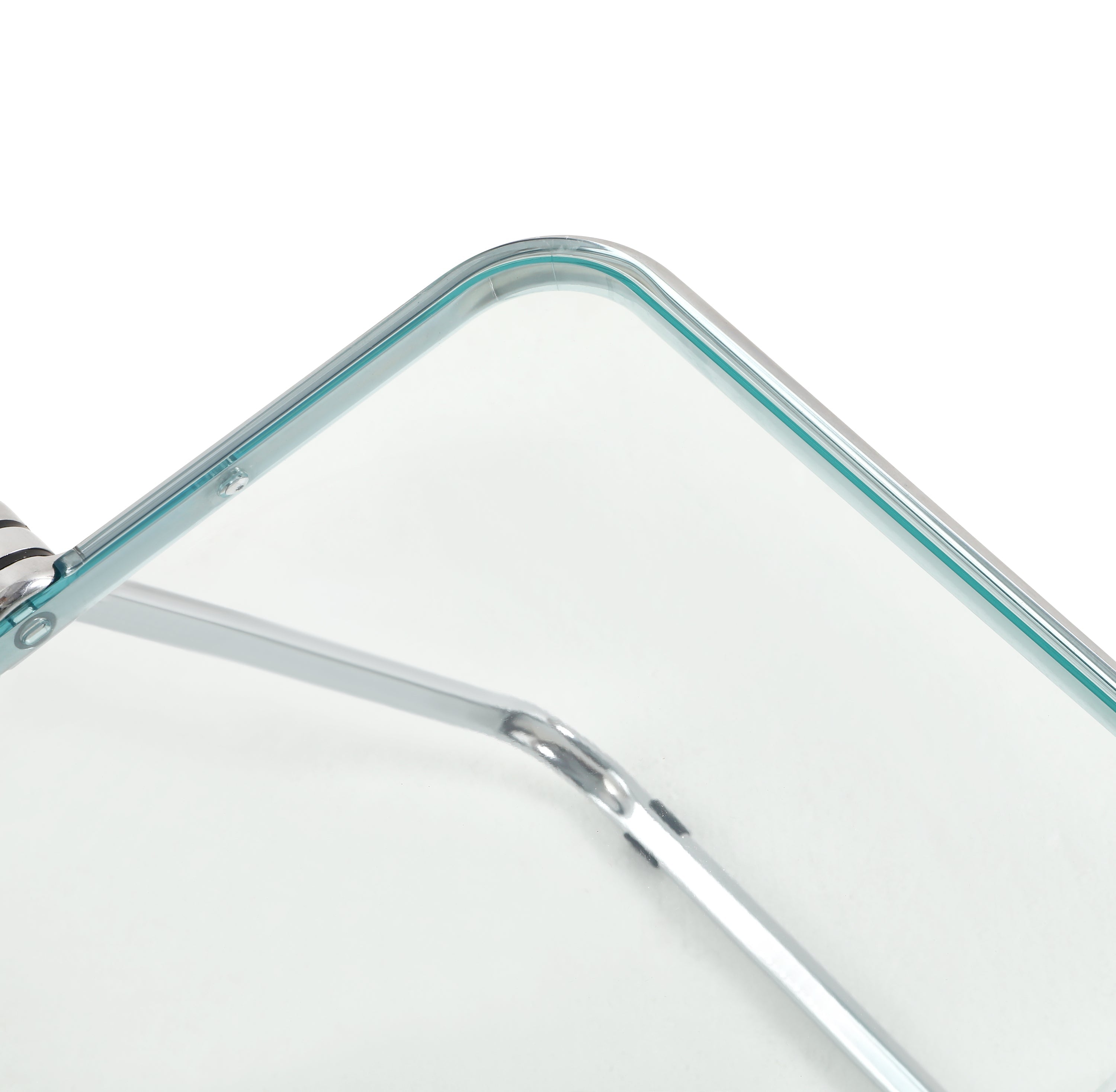 Folding Blue-Green  Ghost Chair Transparent Acrylic Stackable Chrome Frame