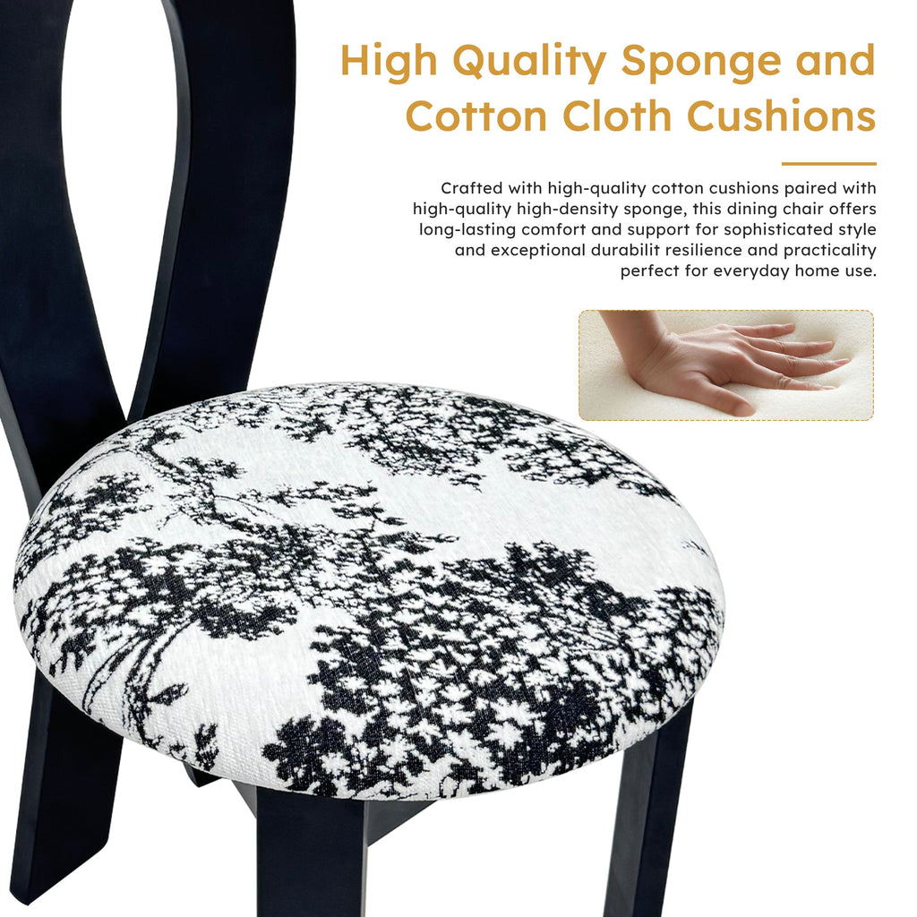 Key-Design Linen Upholstered Dining Chairs (Set of 2)