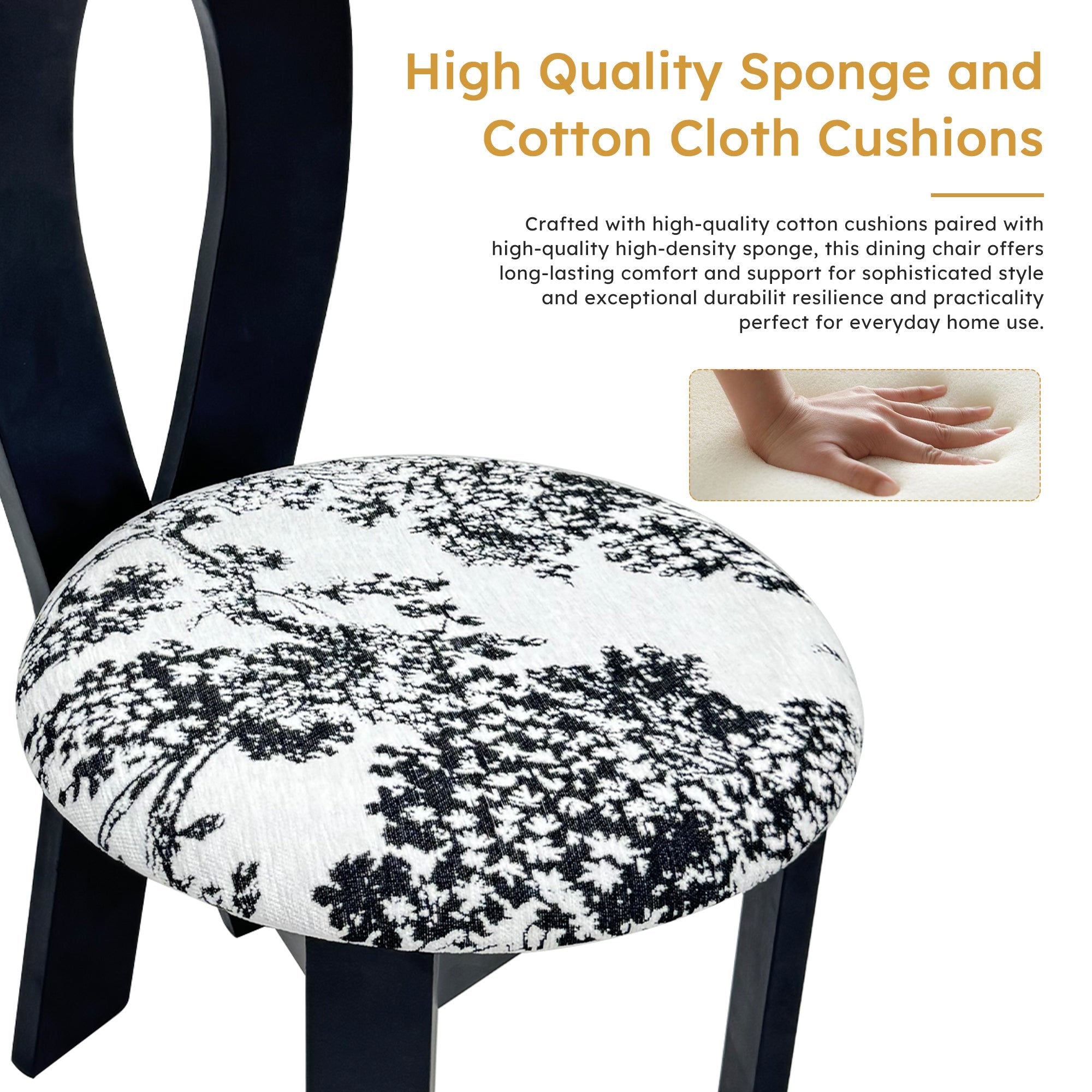 Key-Design Linen Upholstered Dining Chairs (Set of 2)