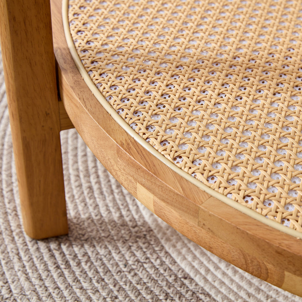 Modern Style Circular Double-Layer Solid Wood Coffee Table