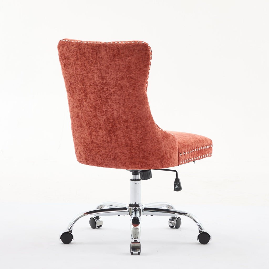 Modern Chenille Upholstered Tufted Button Home Office Chair