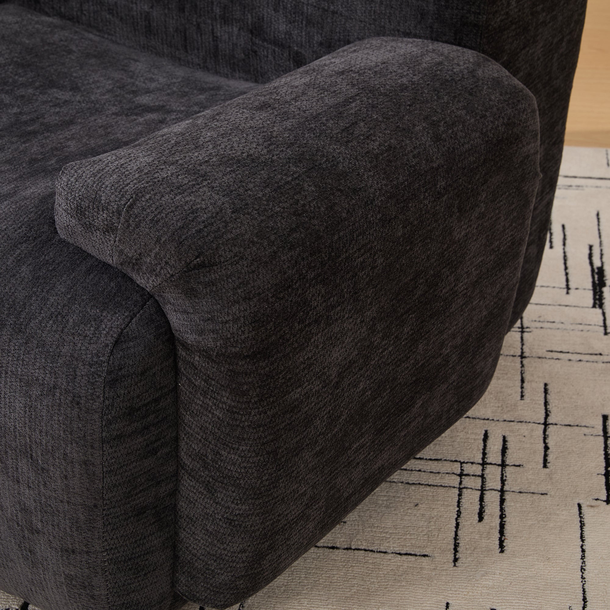 Modern Chenille Vertical Stripe Accent Chair