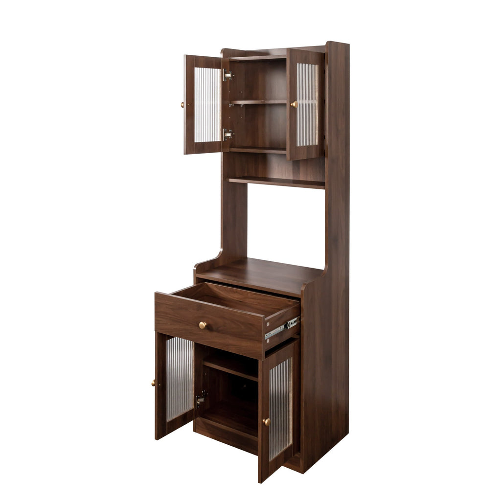 Farmhouse Kitchen Hutch Buffet Cabinet with Microwave Stand
