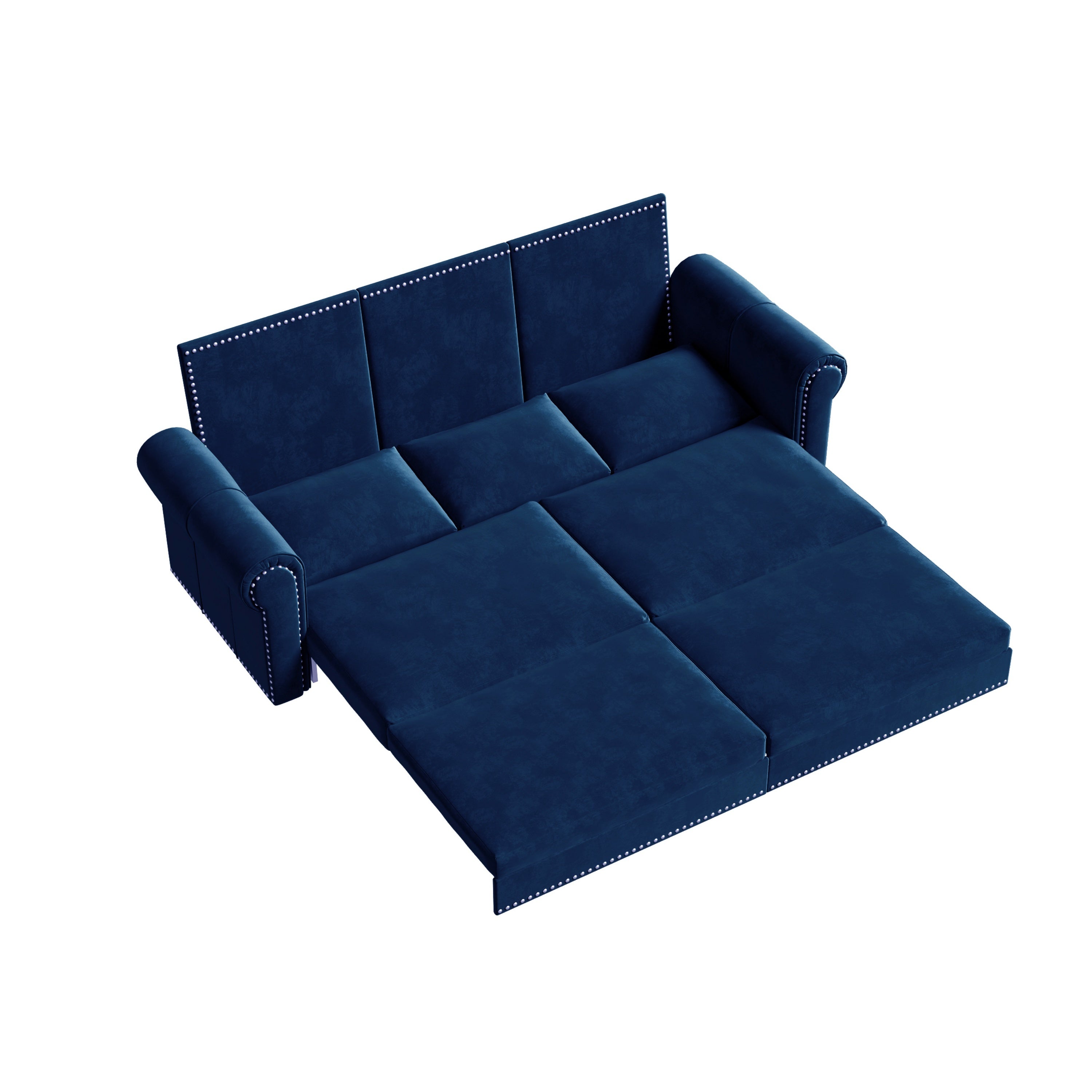 93.7' King Velvet Convertible Sleeper Sofa
