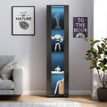 Black Side Cabinet with Aluminum Strip Lamp