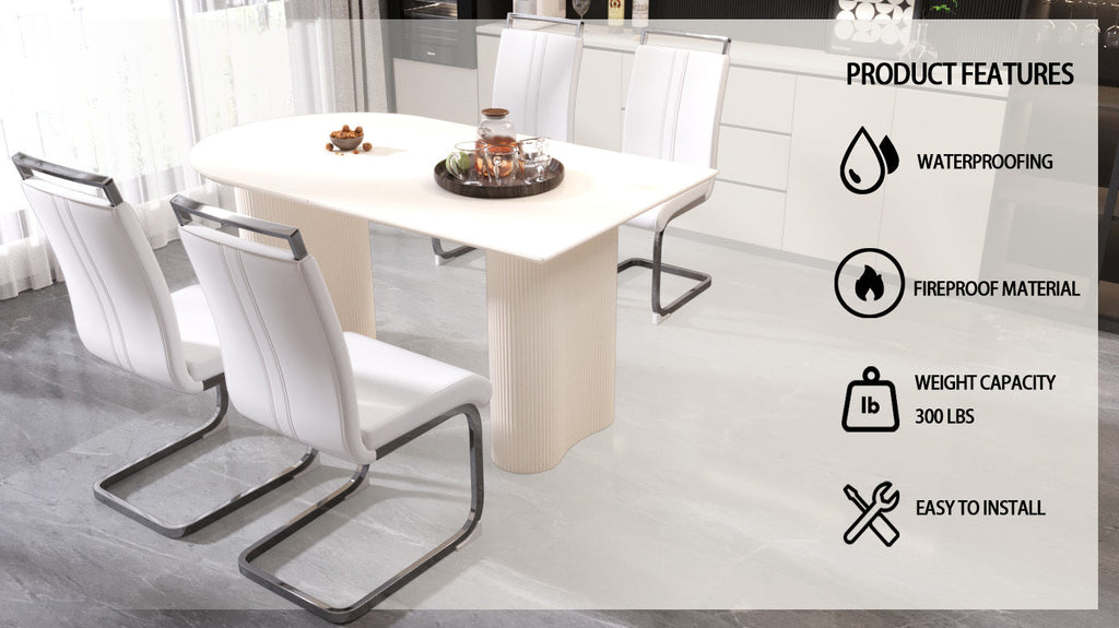 63 ' Medieval Modern MDF Dining Room Set