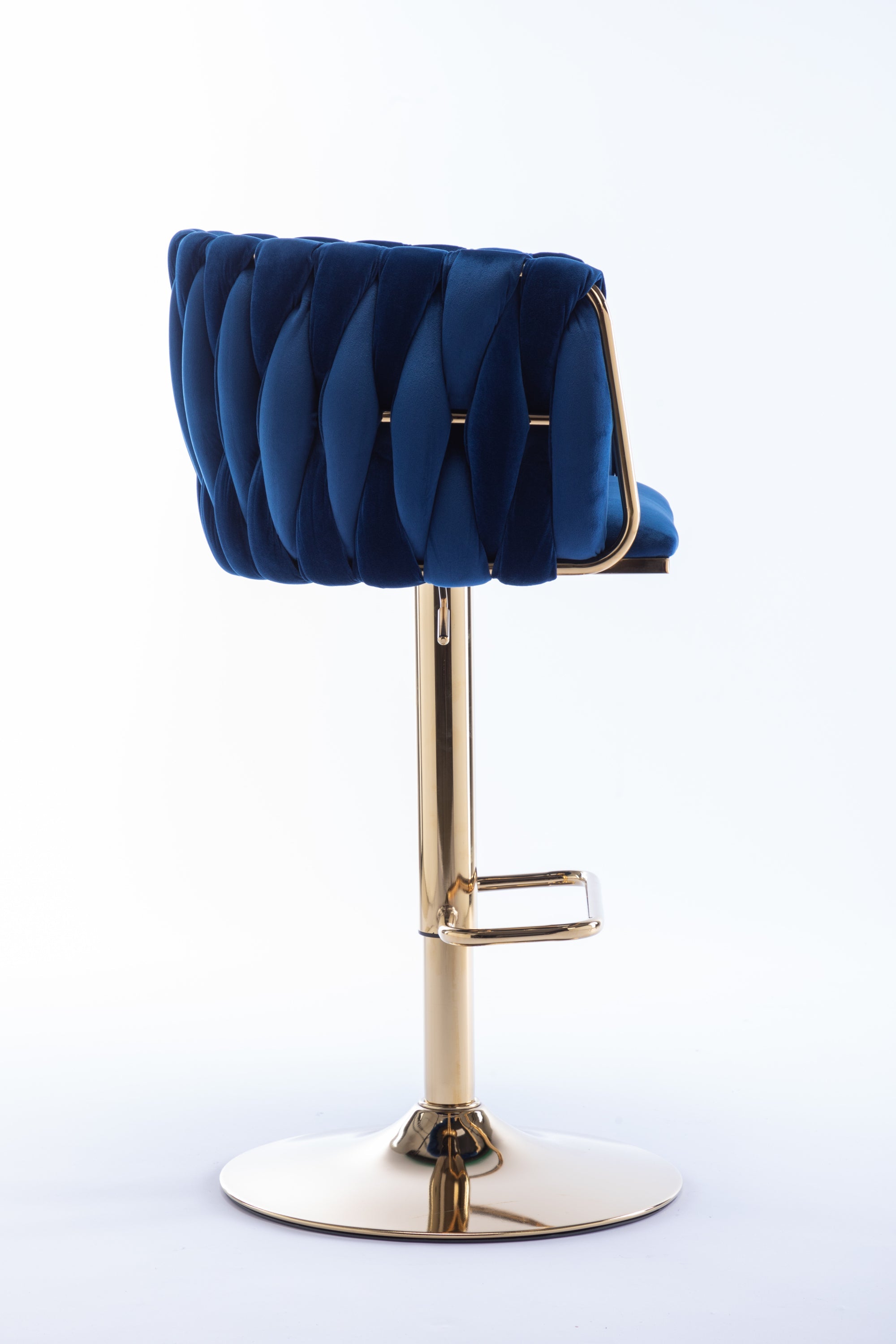 Swivel Height Adjustable Mechanical Lifting Velvet Bar Stools (Set of 2)