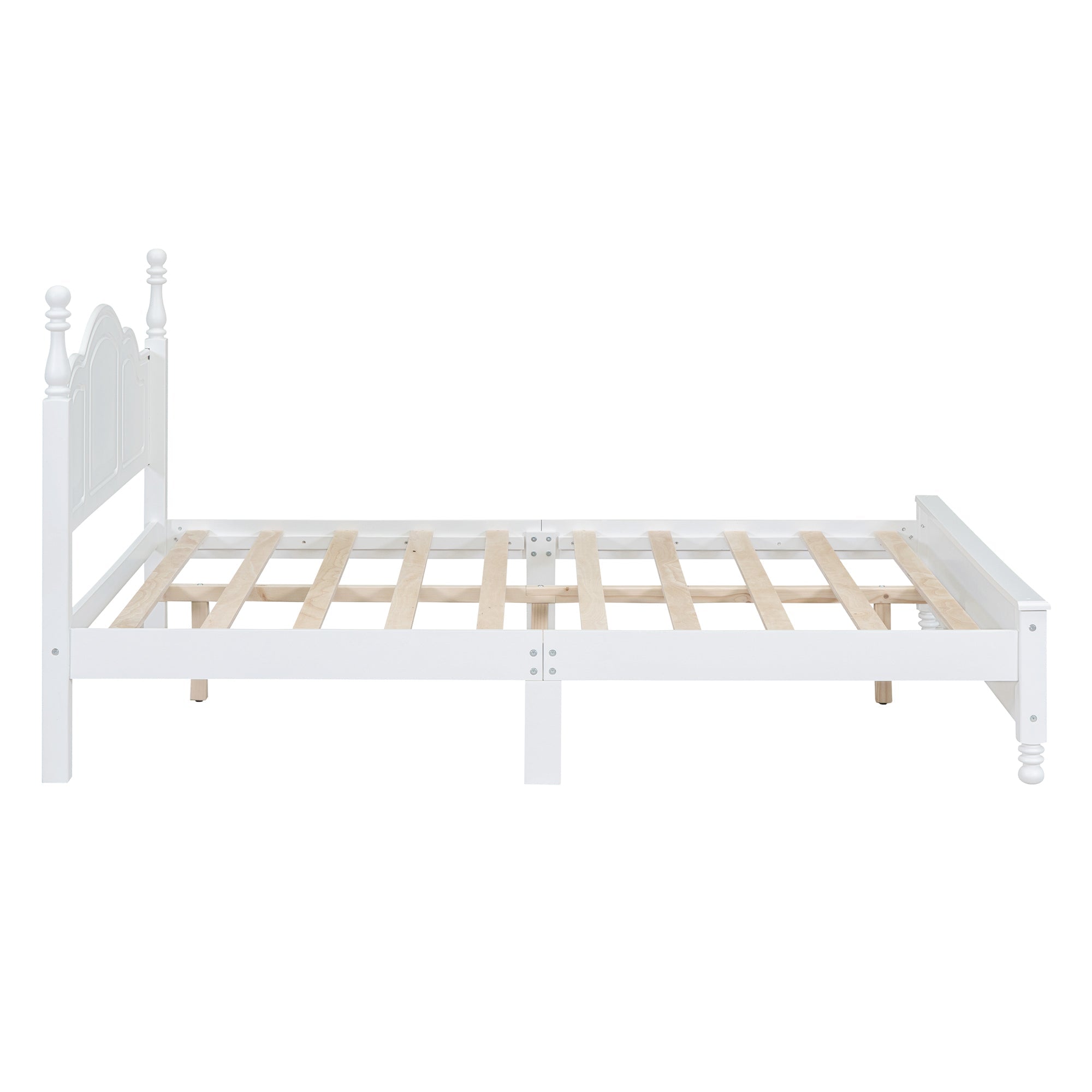 Queen Retro Style Size Wood Platform Bed Fram