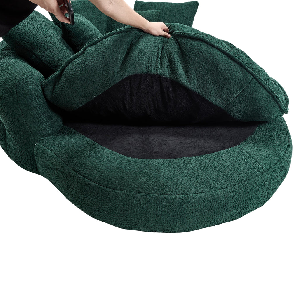 Oversized Oval Upholstered Bean Bag Sofa