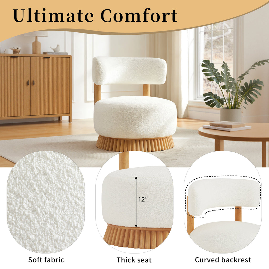 Modern Armless Chair with Wooden Base Featuring Thatched Roof Rod Design