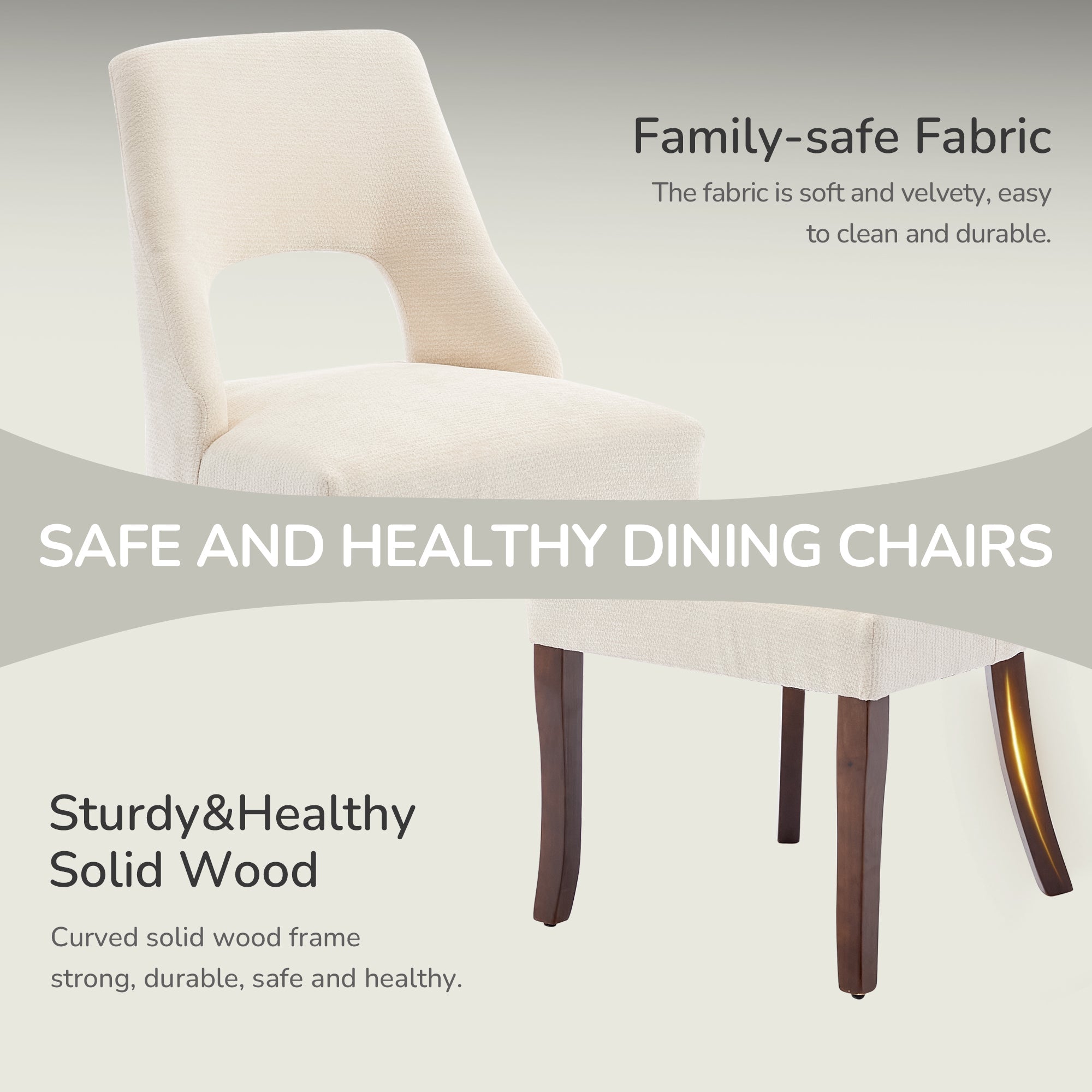 Chenille Elegant Tufted Club Dining Room Chairs (Set of 2)